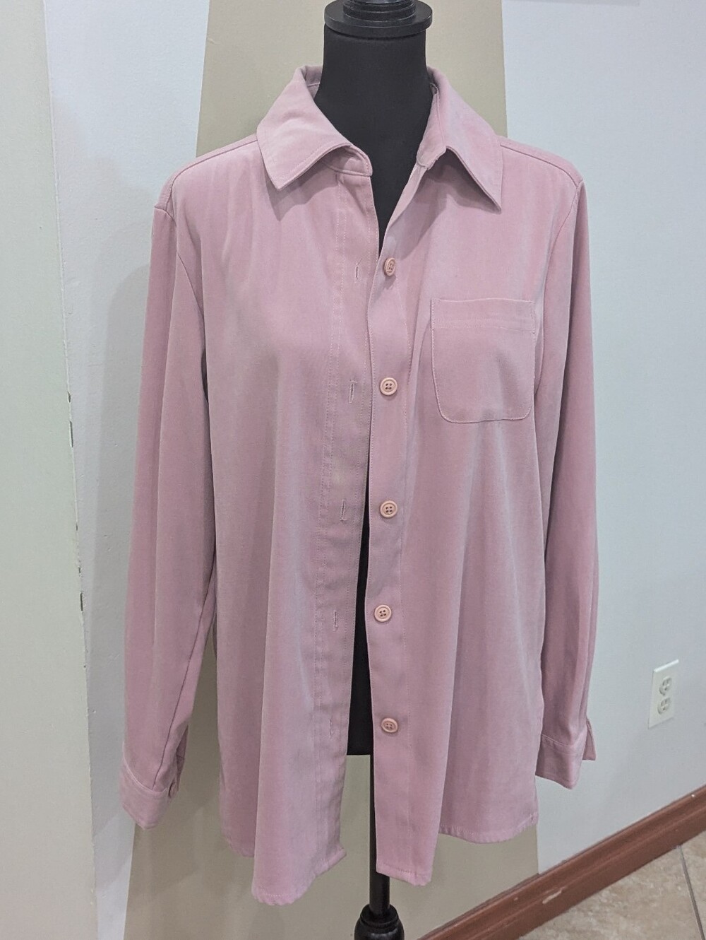 Croft & Barrow Stretch Button-Up Shirt - Dusty Pink - Size Medium